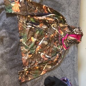 Camouflage Women's Sweater with Pink Accents